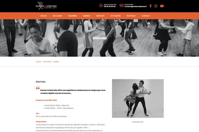 Site Web - une danse